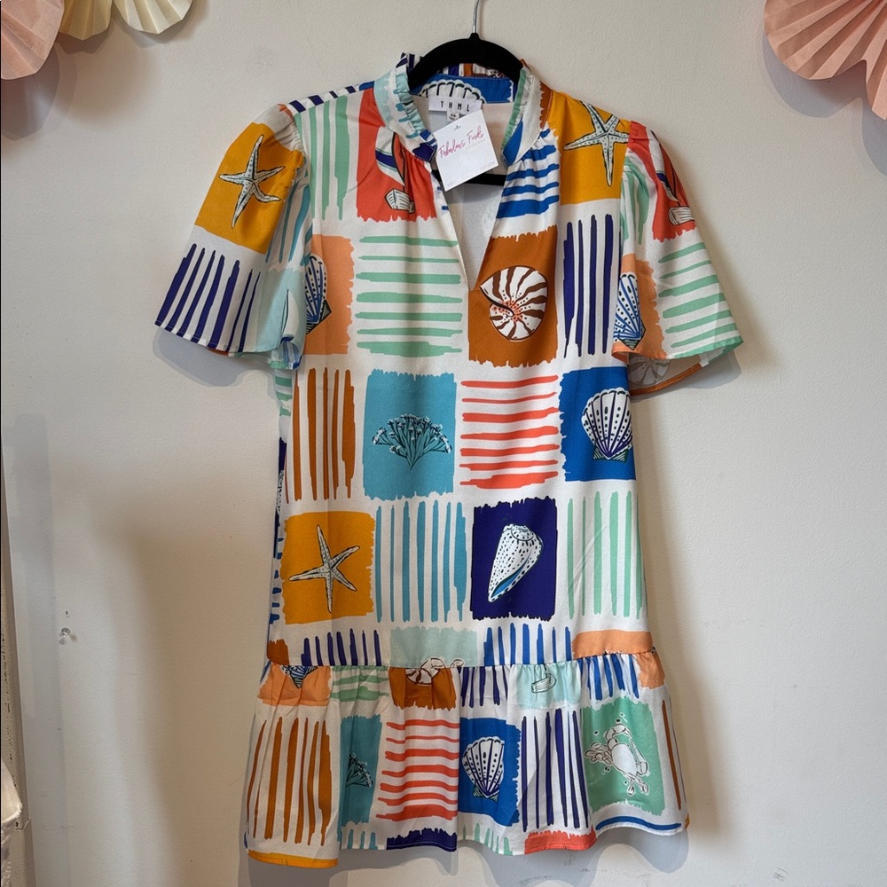 Thml Sea print dress NWT XSMALL